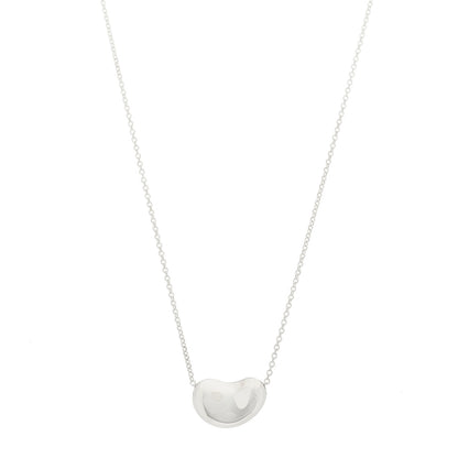 Tiffany Sterling Silver 14mm Elsa Peretti Bean Pendant Necklace 1 of 5