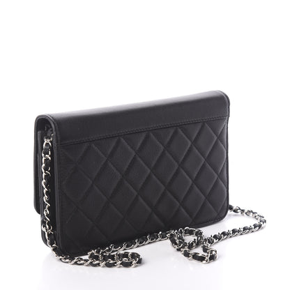Chanel Grained Calfskin Quilted Urban Champion Wallet On Chain WOC Black 3 of 10