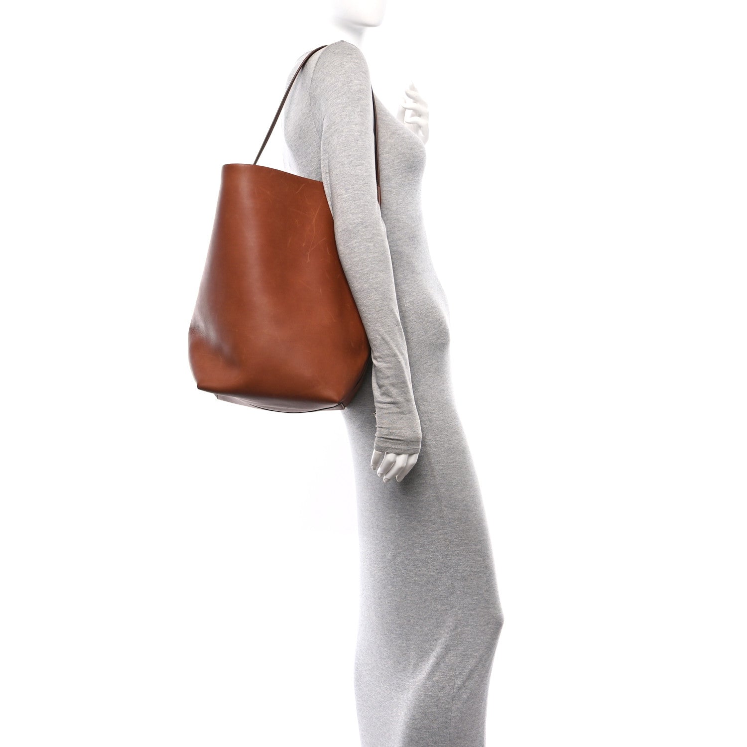 The Row Polished Saddle Calfskin Large N/S Park Tote Cuir 2 of 13
