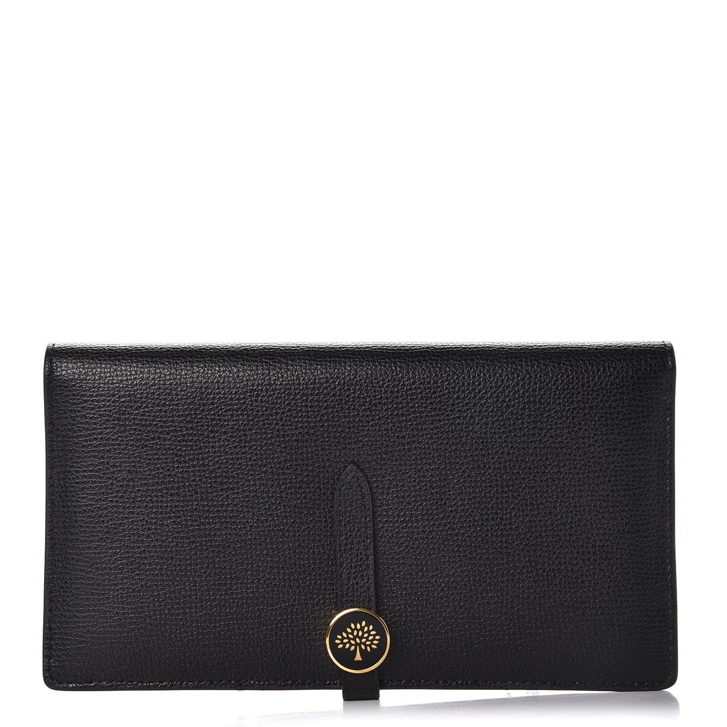 Mulberry Cross Grain Calfskin Tree Long Wallet Black 1 of 7