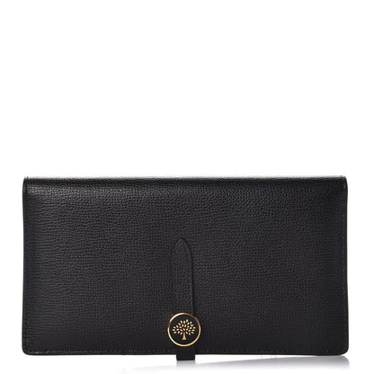 Mulberry Cross Grain Calfskin Tree Long Wallet Black 1 of 7