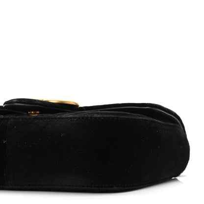 Gucci Velvet Matelasse Mini GG Marmont Shoulder Bag Black 10 of 10