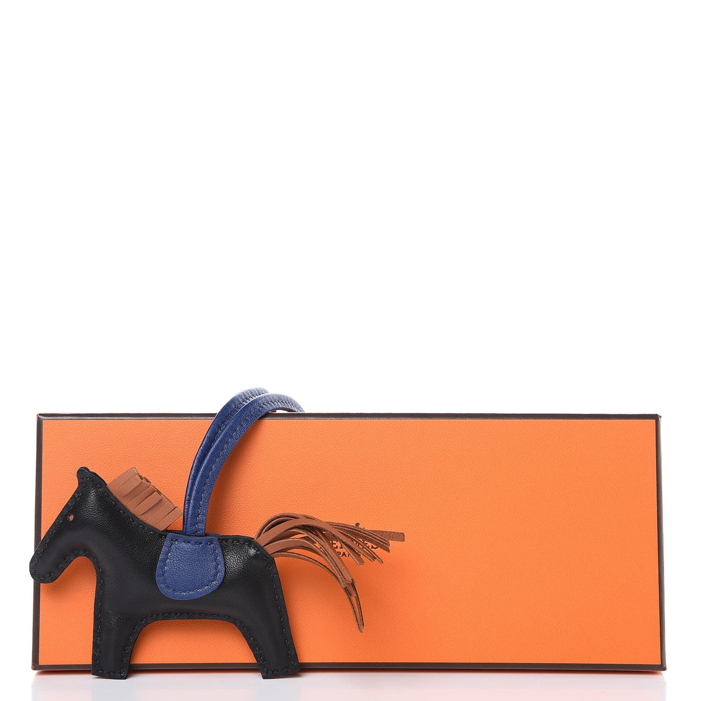 Milo Lambskin Grigri Rodeo Horse Bag Charm PM Black Bleu Saphir Gold