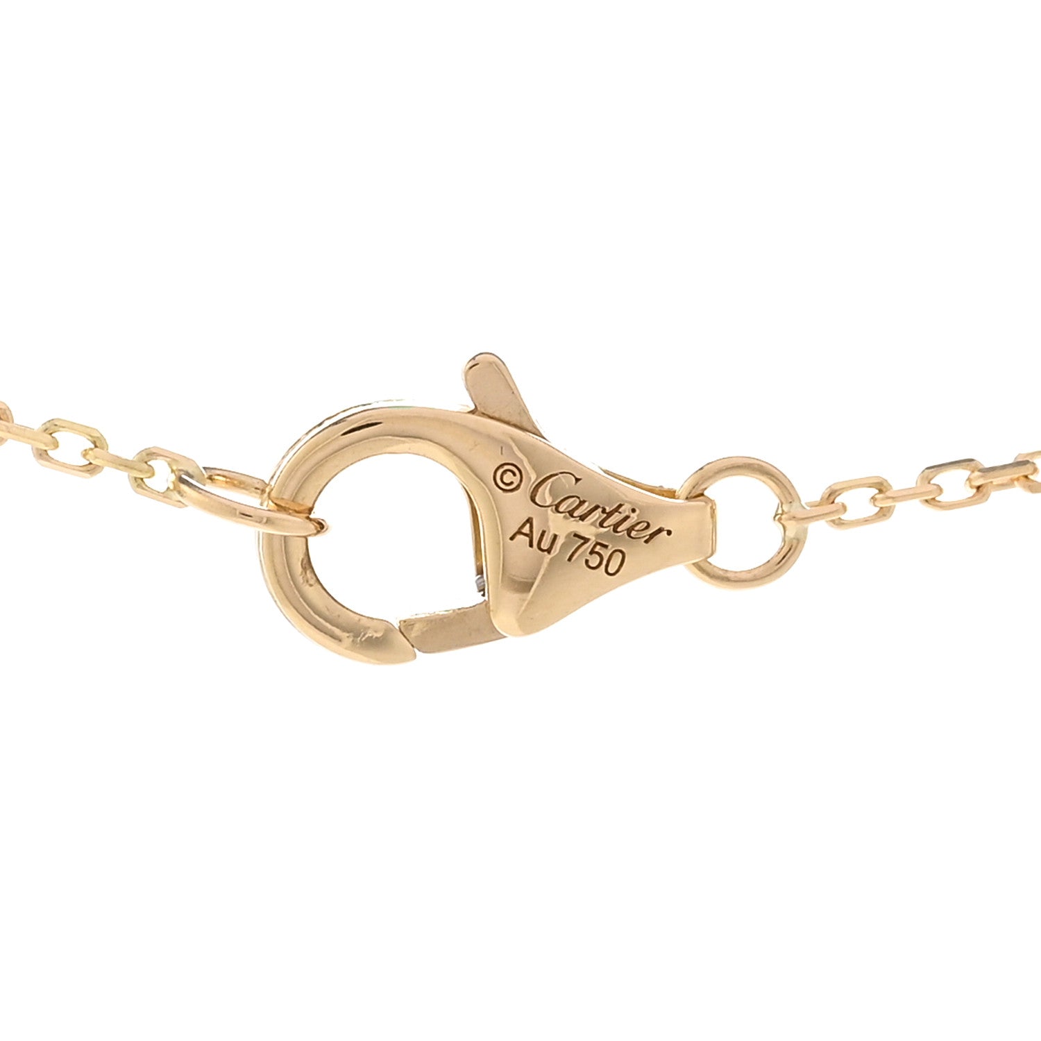 Cartier 18K Yellow Gold Diamond Mother of Pearl XS Amulette de Cartier Pendant Necklace 4 of 5