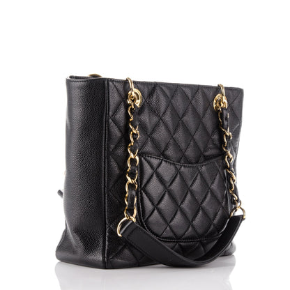 Chanel Caviar Quilted Petit Shopping Tote PST Black 3 of 7