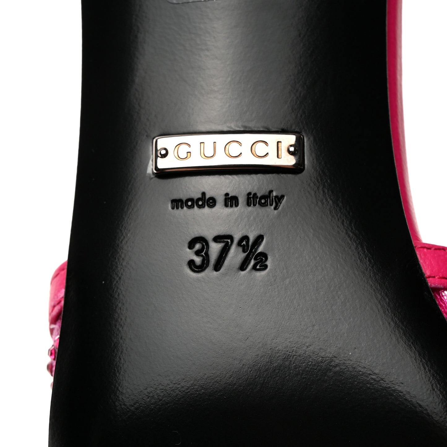 Tela Retino Nappa Charlotte Crystal GG Monogram Square G 35mm Slingback Pumps 37.5 Bright Bouganville Fairy Fucsia