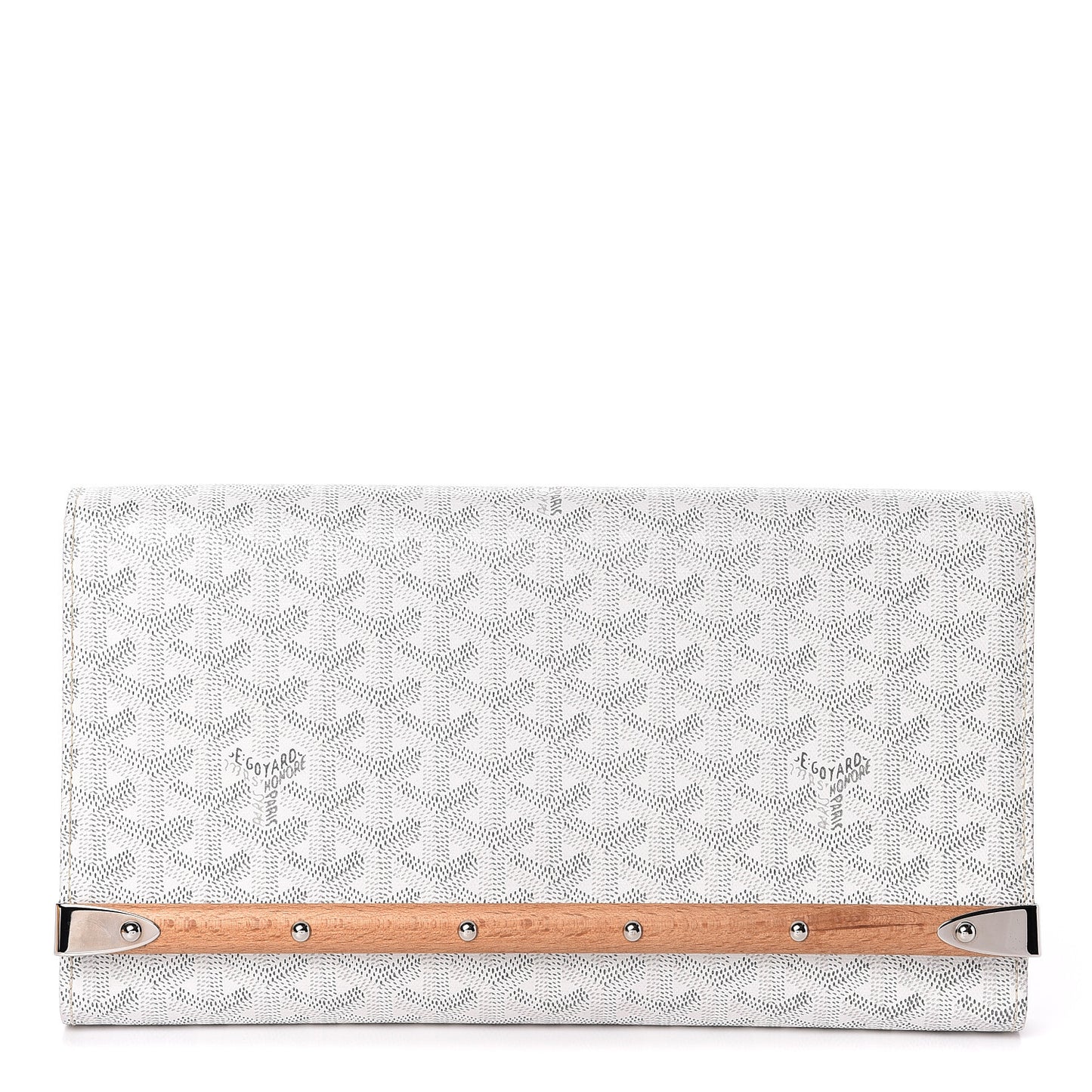 Goyardine Monte Carlo Bois Clutch White