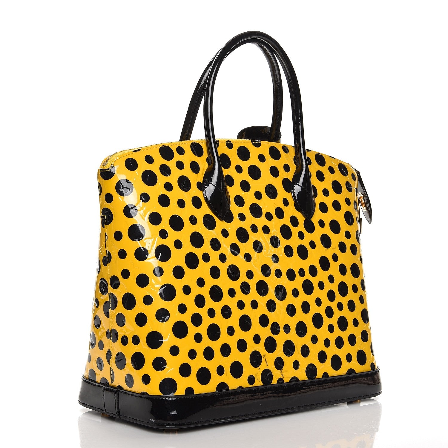 Louis Vuitton Vernis Kusama Infinity Dots Lockit MM Yellow 3 of 10
