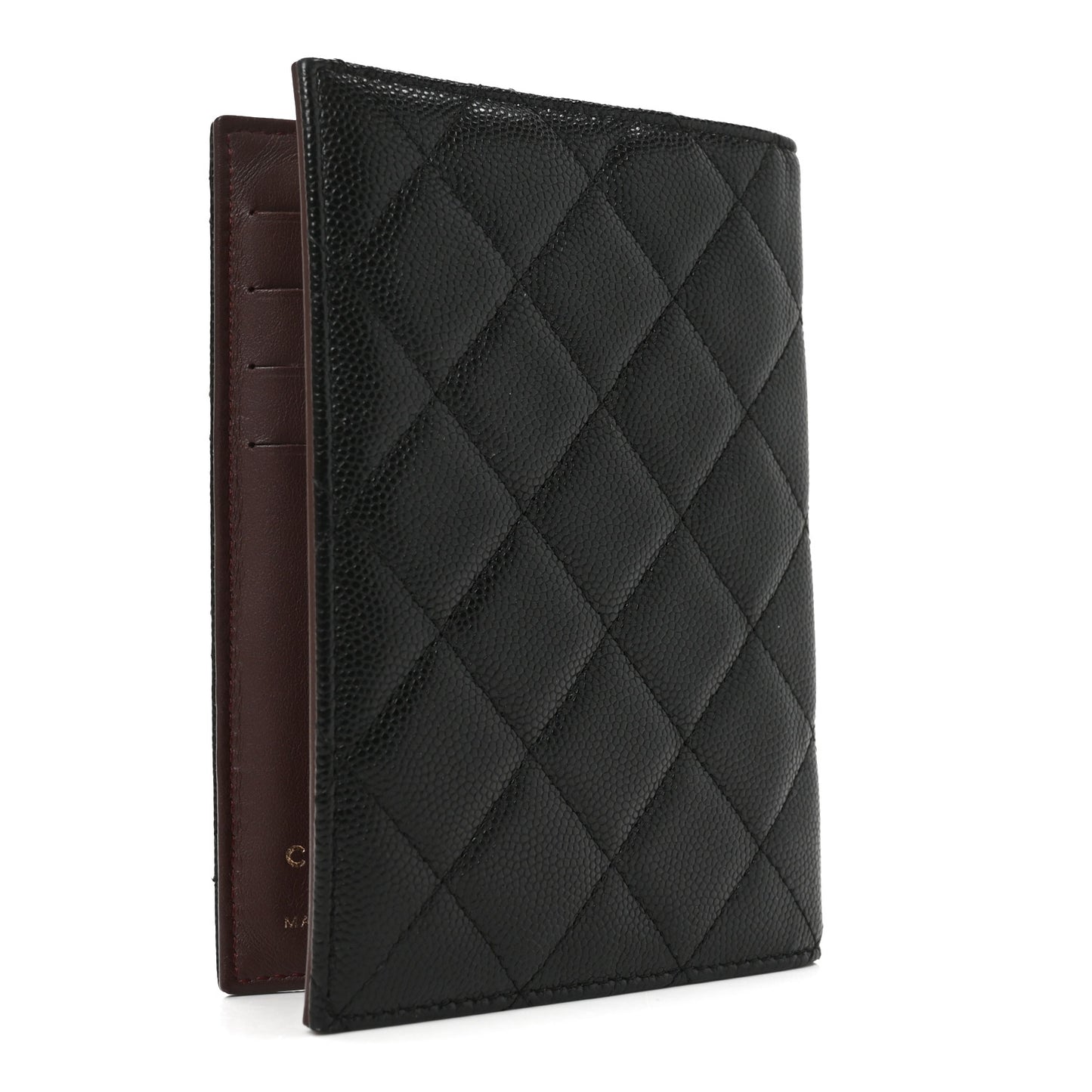 Caviar Quilted Passport Holder Black