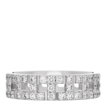 Tiffany 18K White Gold Diamond T True Wide Ring 56 7.5 3 of 4