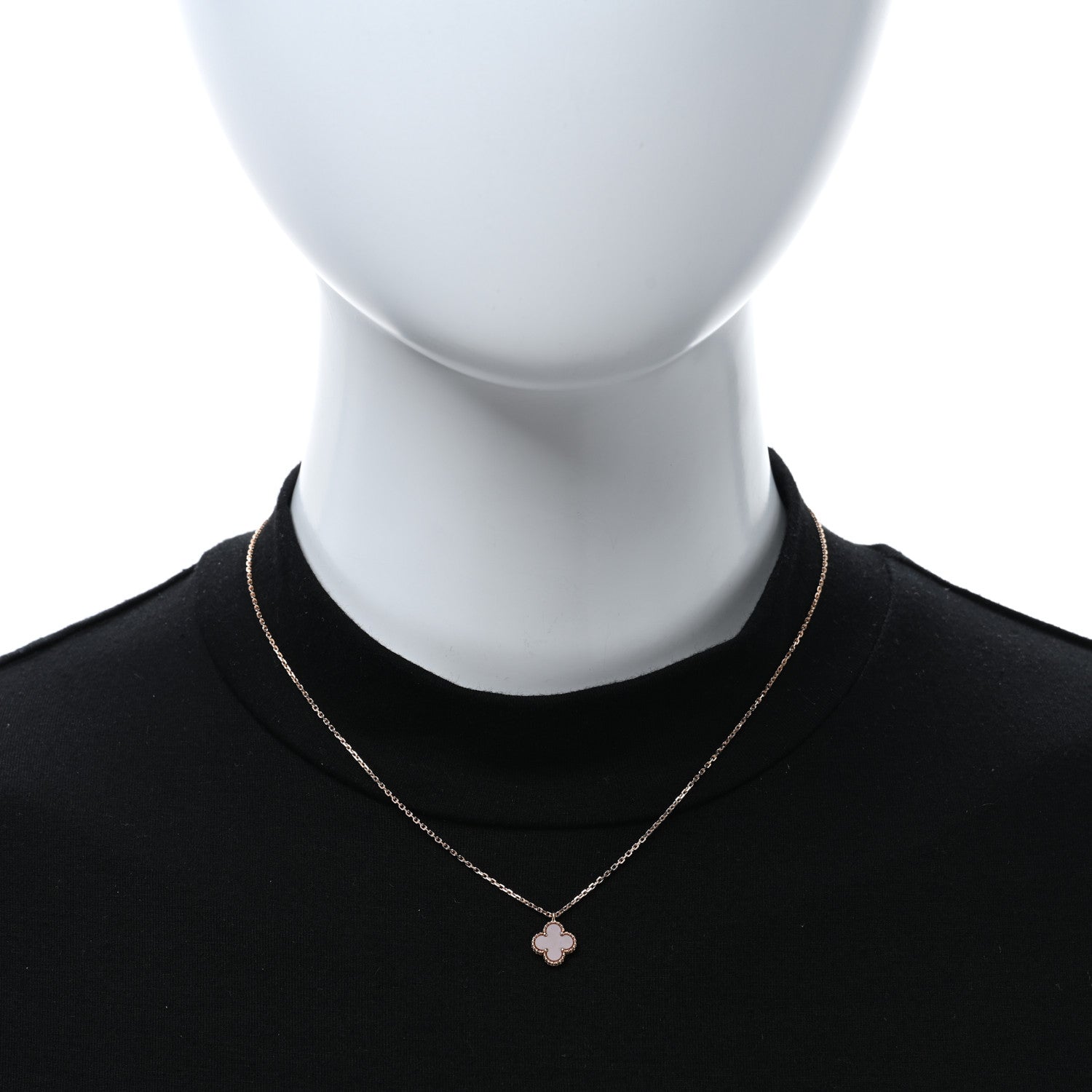 Van Cleef & Arpels 18K Rose Gold Carnelian Sweet Alhambra Pendant Necklace 2 of 5