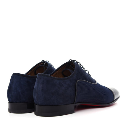 Christian Louboutin Calfskin Suede Tissu Mens Greggo Orlato Flat Oxfords 41 Version Multi 4 of 10