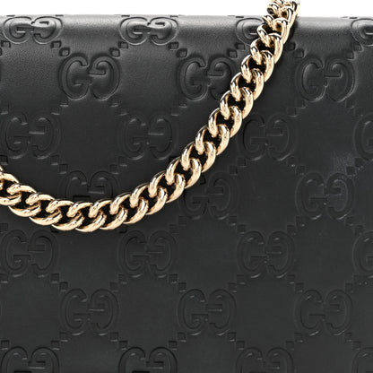 Gucci Guccissima Signature Bowy Chain Wallet Black 7 of 10