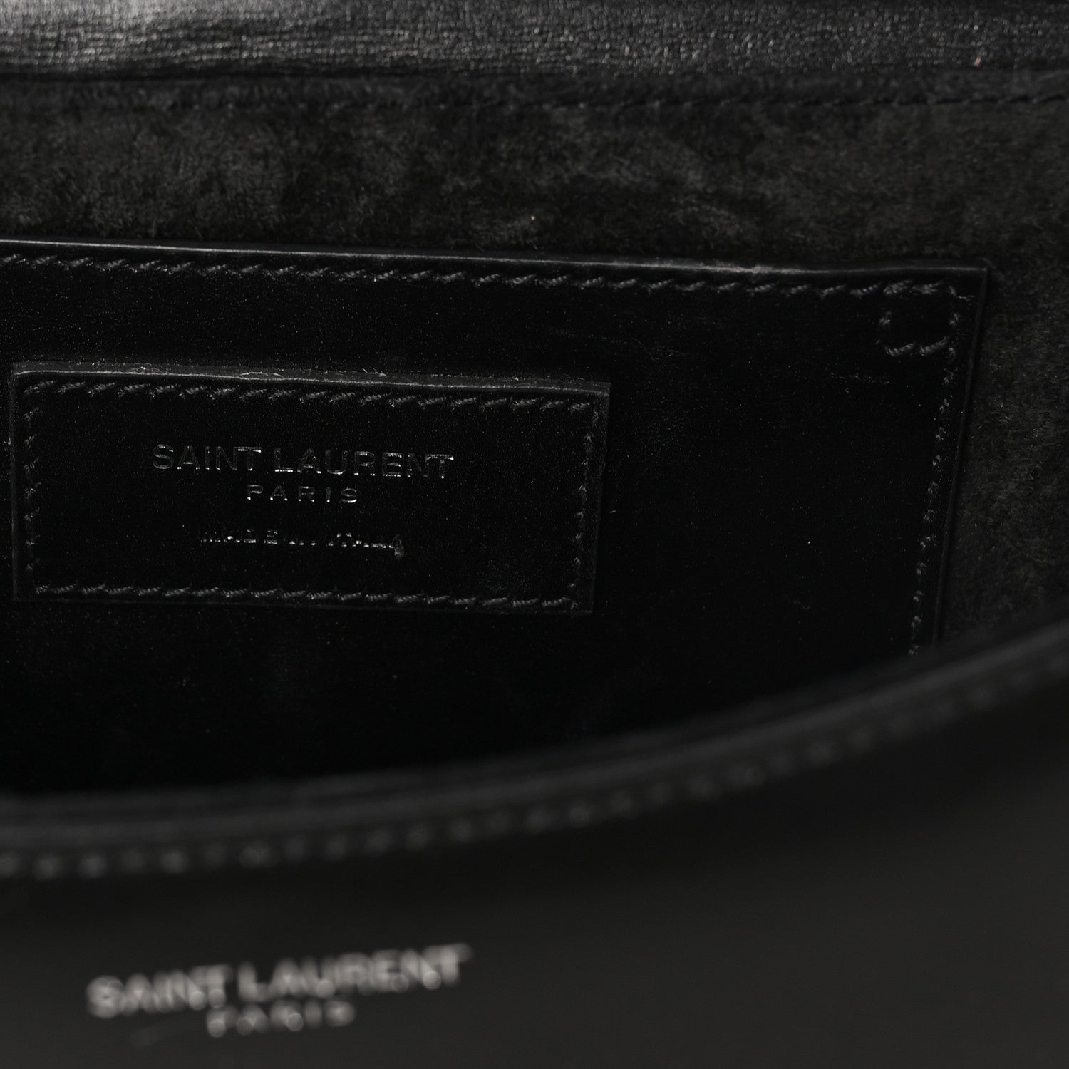 Saint Laurent Box Calfskin Grommet Crossbody Bag Black 6 of 9