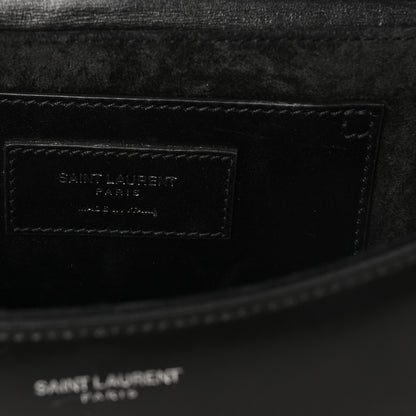 Saint Laurent Box Calfskin Grommet Crossbody Bag Black 6 of 9