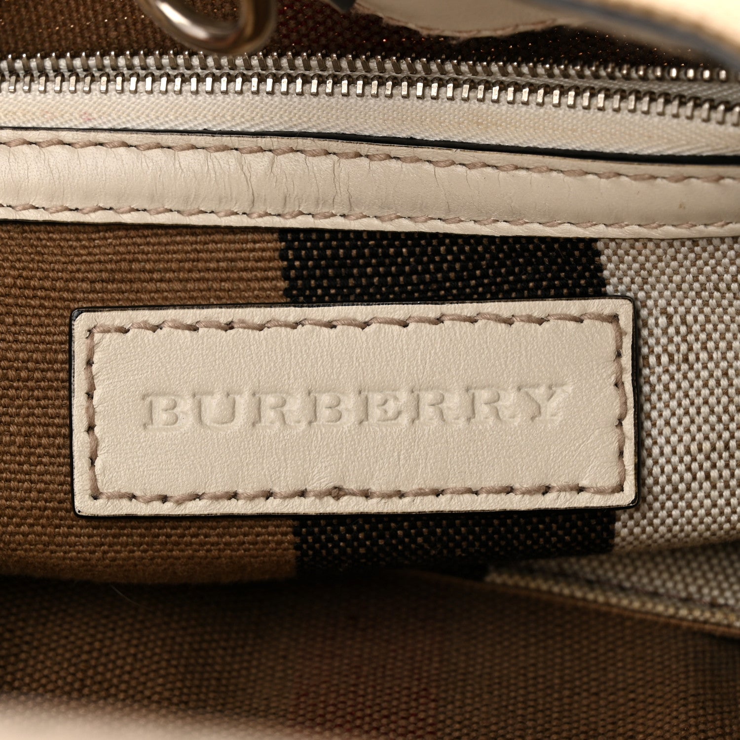 Burberry Canvas Mega Check Small Ashby Hobo White 6 of 12