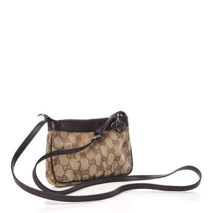 Gucci Monogram GG Heart Charm Crossbody Pochette Brown 3 of 7