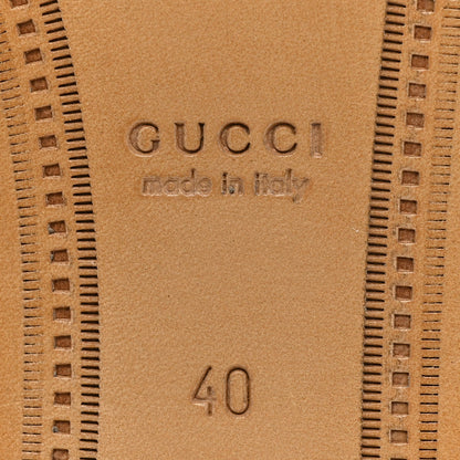 Gucci Goatskin Bee Star Embroidered Womens Jordaan Loafers 40 Mystic White 6 of 12