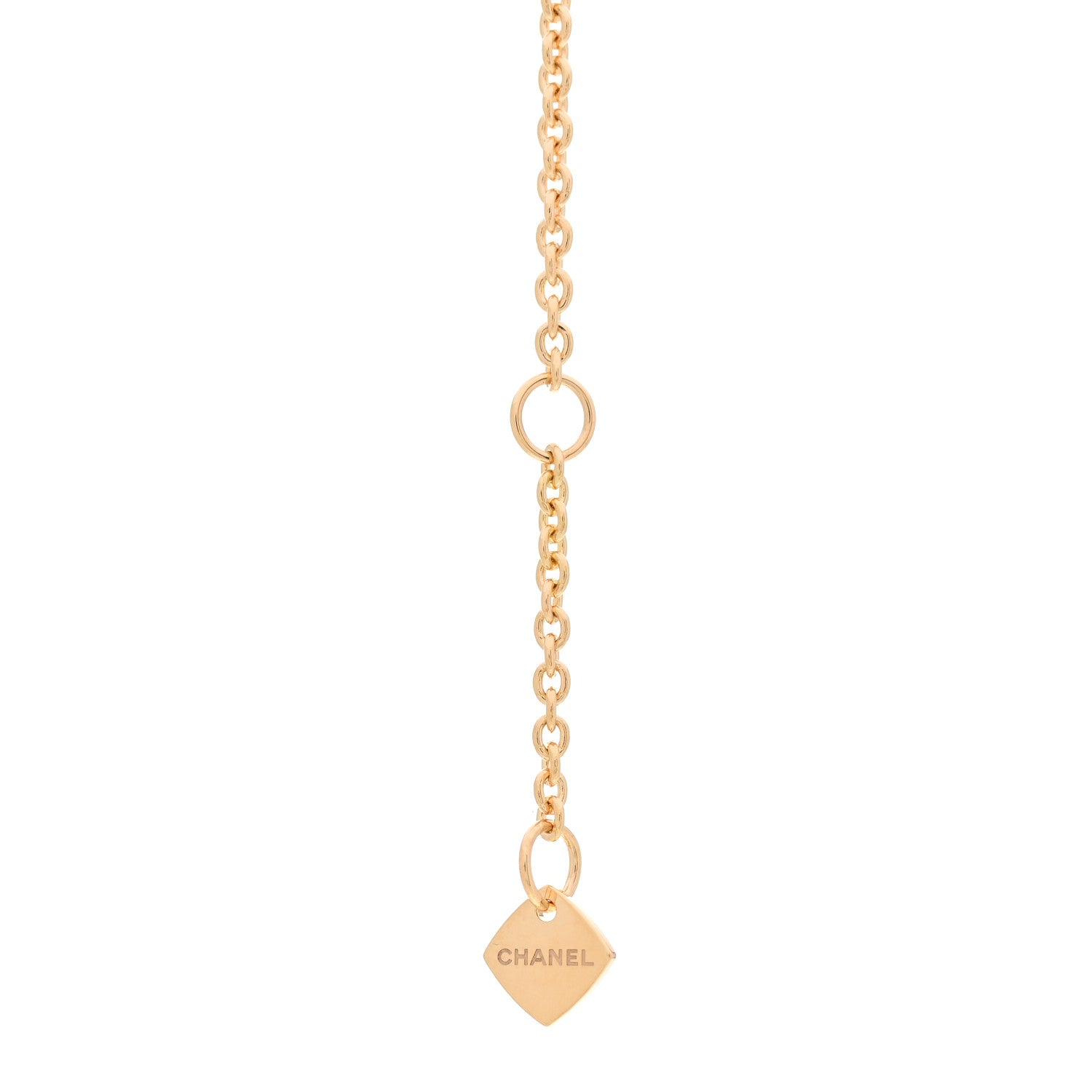 Chanel 18K Yellow Gold Diamond Coco Crush C Necklace 5 of 7