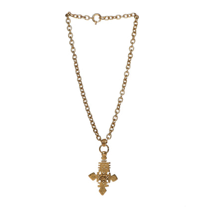 Chanel Chain CC Cross Necklace Gold 3 of 4