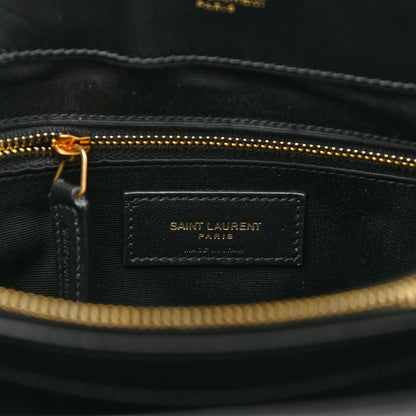 Saint Laurent Calfskin Y Quilted Monogram Medium Loulou Chain Satchel Black 5 of 9