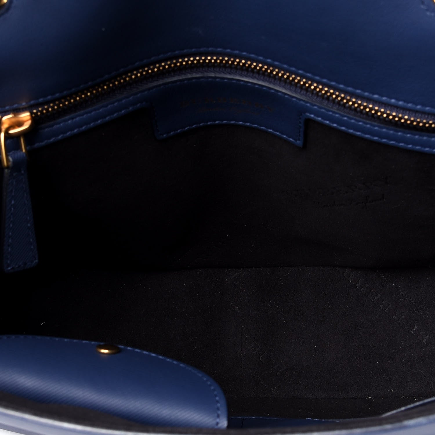 Burberry Trench Calfskin Medium DK88 Top Handle Bag Ink Blue 6 of 9