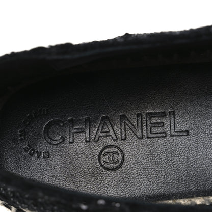Chanel Tweed Patent Goatskin Sequin CC Espadrilles 41 Black 9 of 12