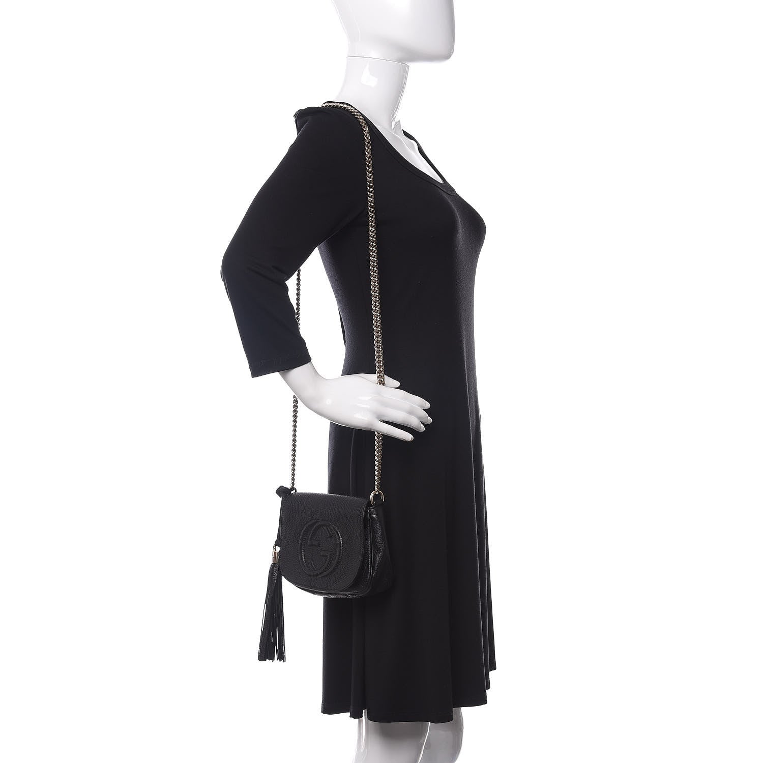 Gucci Pebbled Calfskin Small Soho Flap Crossbody Black 2 of 11