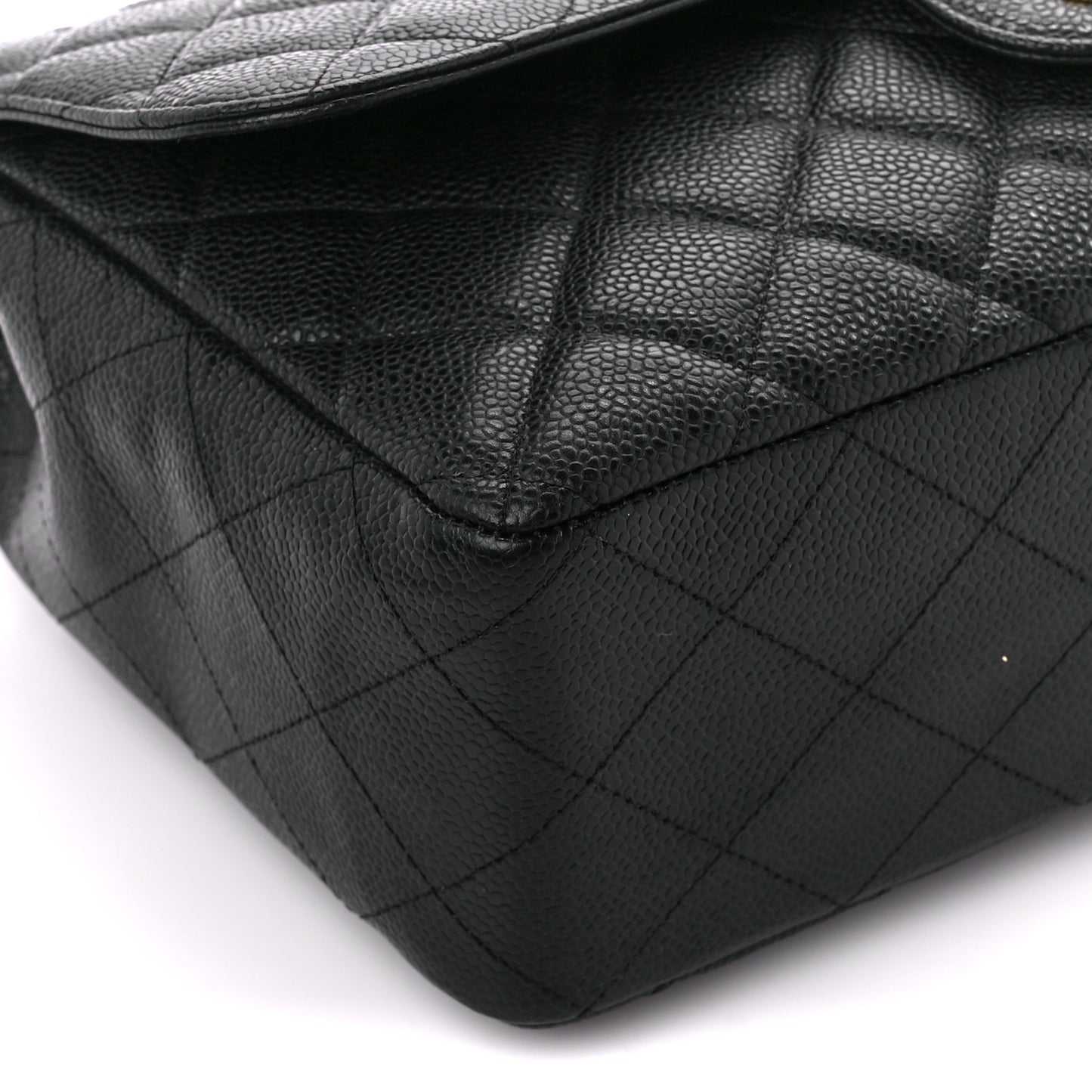Caviar Quilted Jumbo Single Flap Black