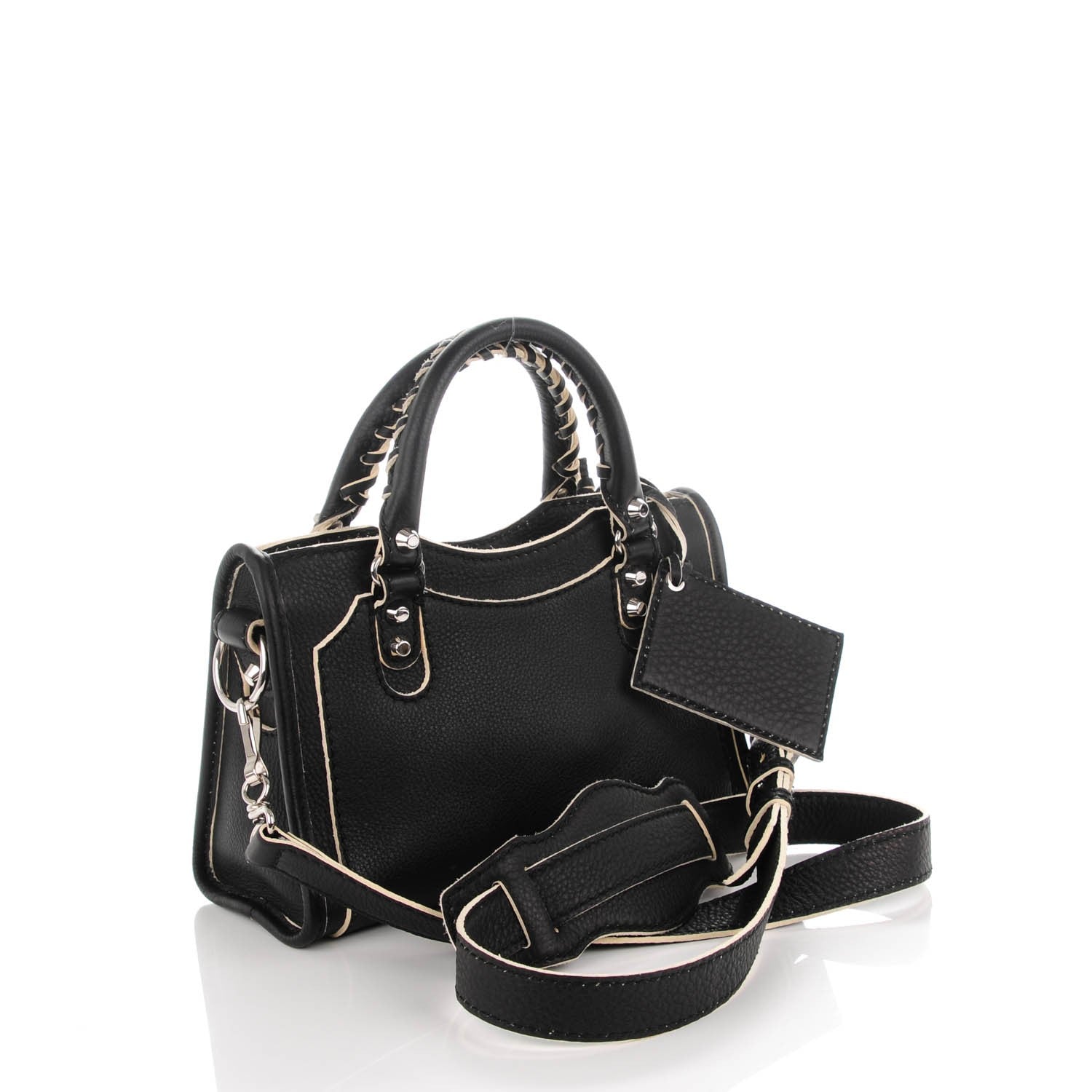 Balenciaga Supple Grained Calfskin Classic Silver Hardware Highlight Mini City Black 3 of 8