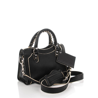 Balenciaga Supple Grained Calfskin Classic Silver Hardware Highlight Mini City Black 3 of 8
