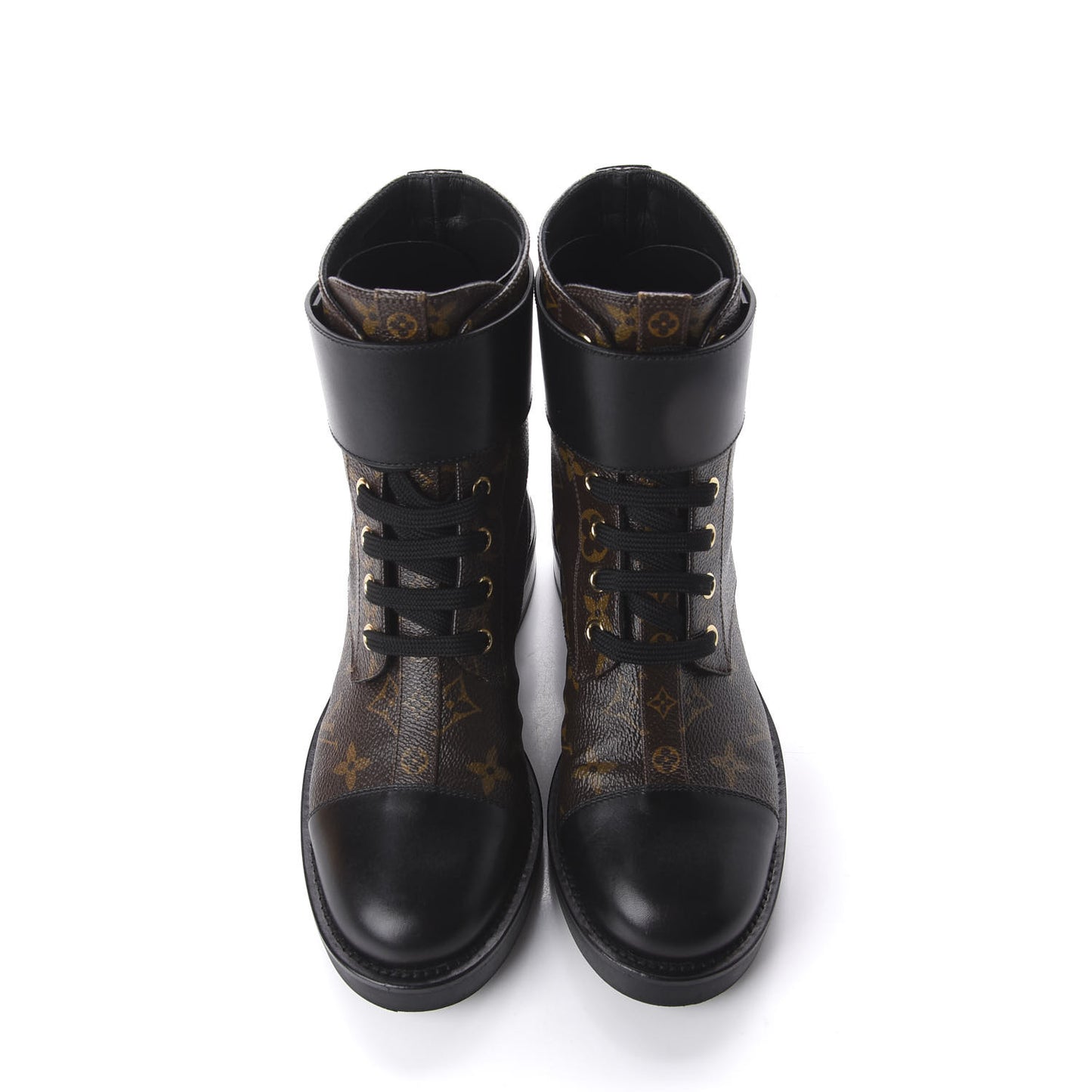 Monogram Calfskin Wonderland Flat Ranger Boots 36 Black