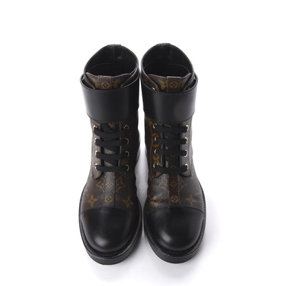 Louis Vuitton Monogram Calfskin Wonderland Flat Ranger Boots 36 Black 6 of 11