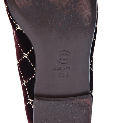 Chanel Velvet Mocassin Loafers 38 Burgundy 9 of 9