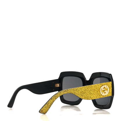 Gucci Square Frame GG0102S Sunglasses Glitter  Gold 4 of 7