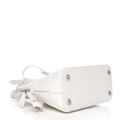 Balenciaga Signature Grained Calfskin Logo S Ville Top Handle Bag White Black 3 of 10