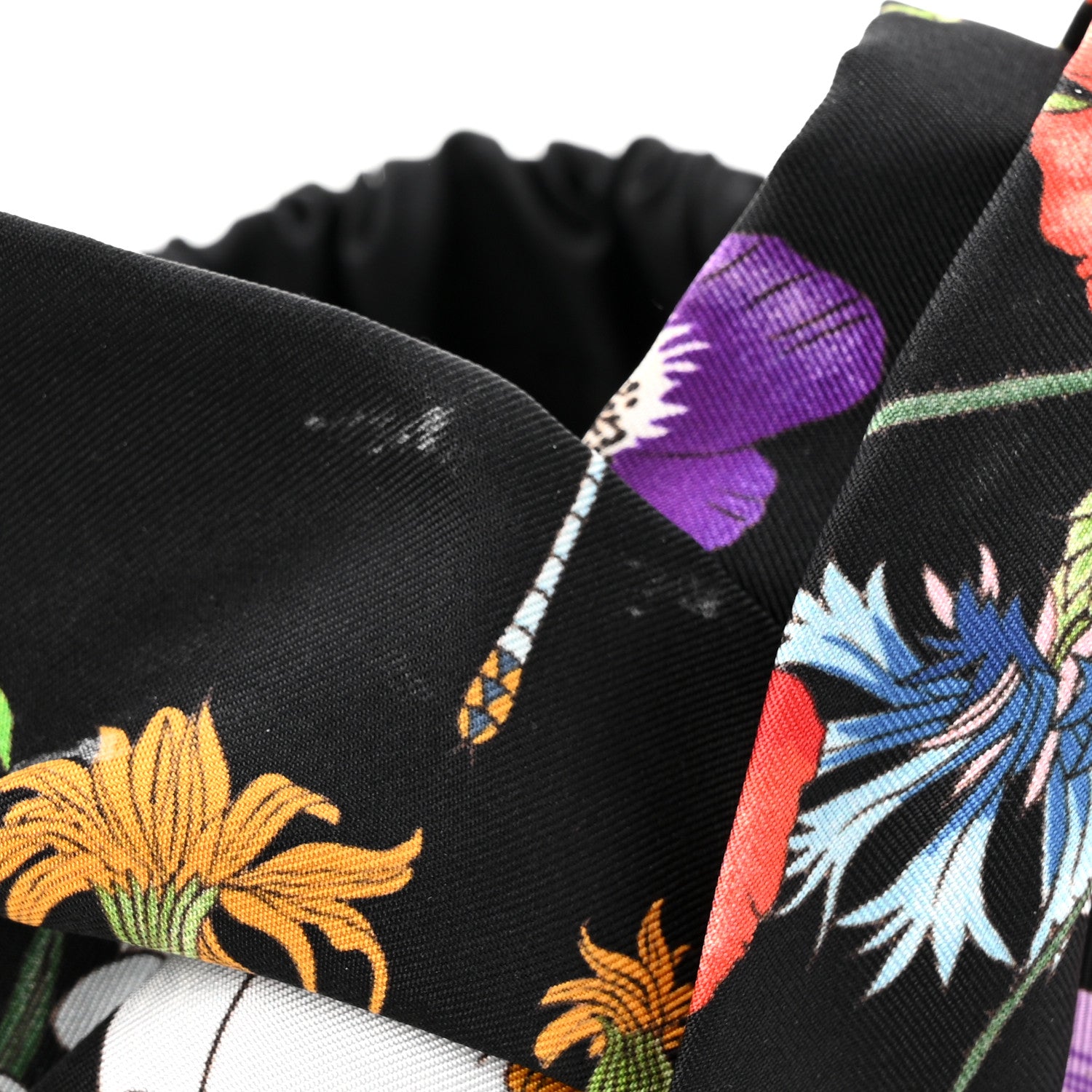 Gucci Silk Monogram Flora Print Headband M Black 10 of 11