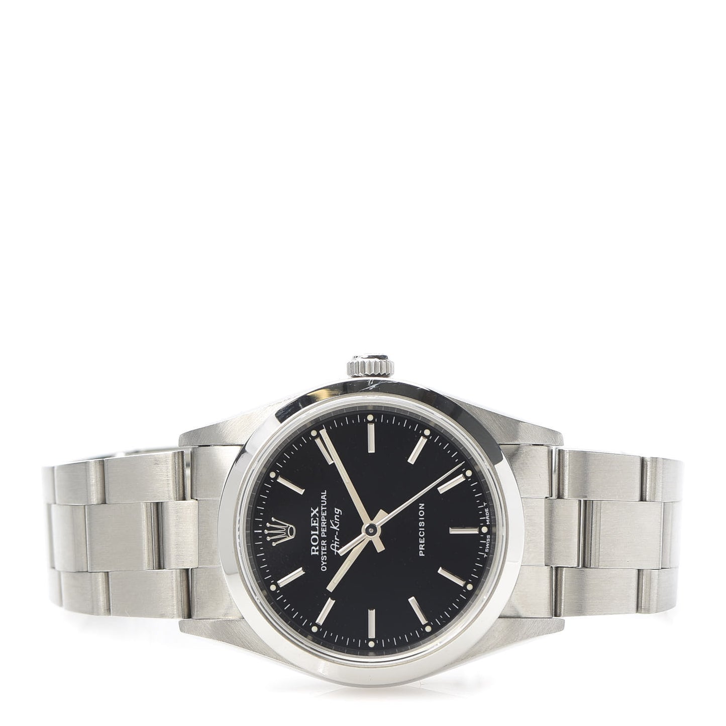 Stainless Steel 34mm Air-King Oyster Perpetual Precision Watch Black 14000