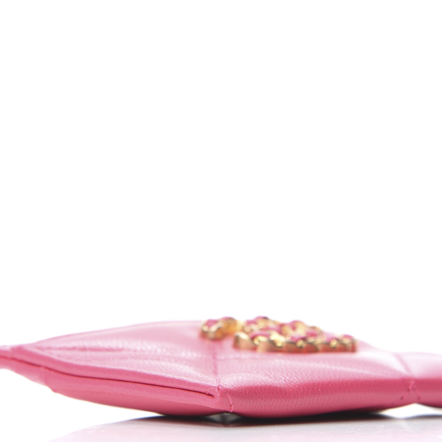 Chanel Lambskin Quilted Chanel 19 Card Holder Dark Pink 6 of 11