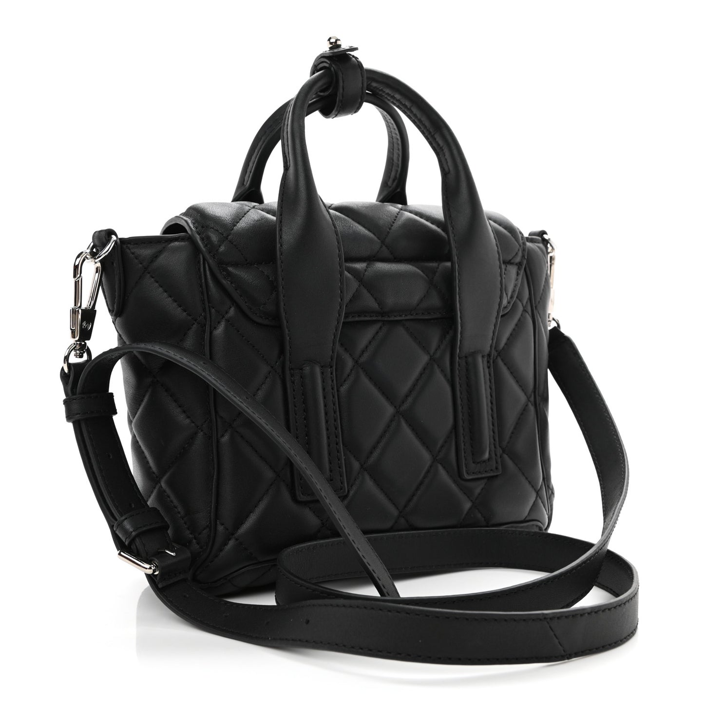 Calfskin Quilted Mini Pashli Satchel Black