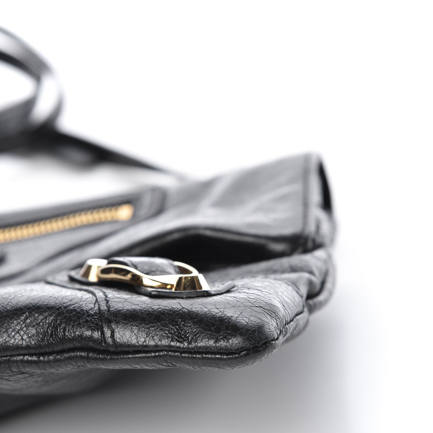 Balenciaga Agneau Classic Gold Hardware Envelope Clutch Black 12 of 12
