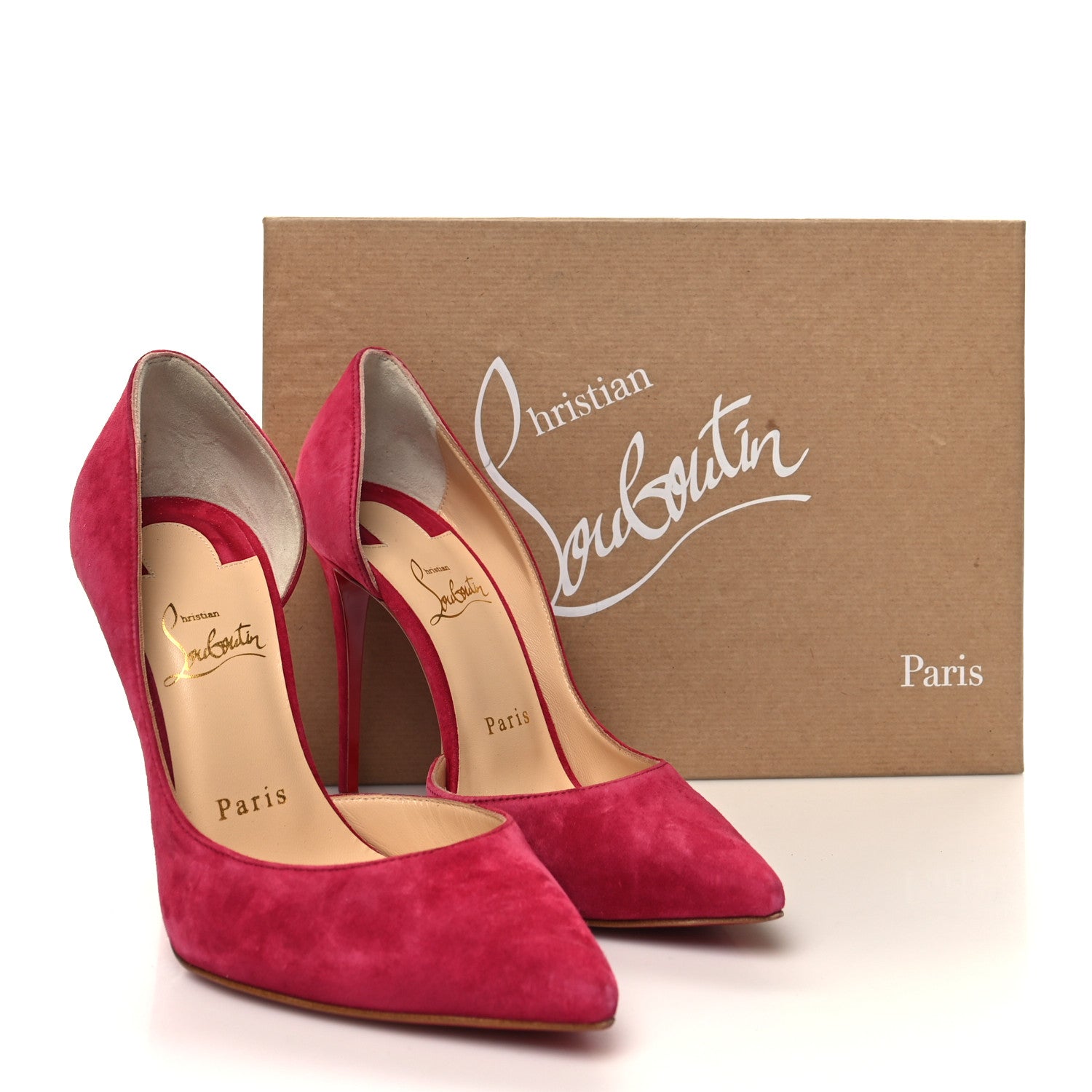 Christian Louboutin Veau Velour Iriza 100 Pumps 37 Red 8 of 8