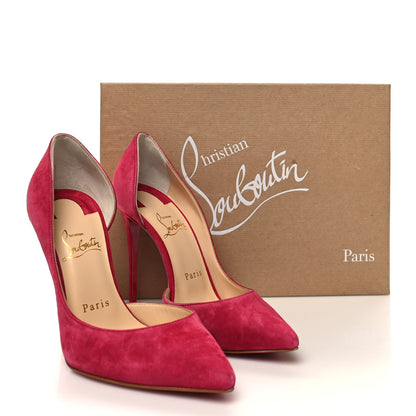 Christian Louboutin Veau Velour Iriza 100 Pumps 37 Red 8 of 8