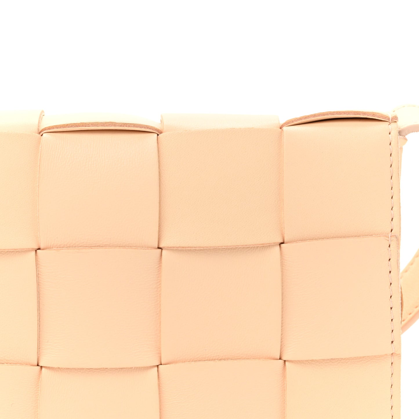Lambskin Maxi Intrecciato Small Cassette Crossbody Bag Macaroon