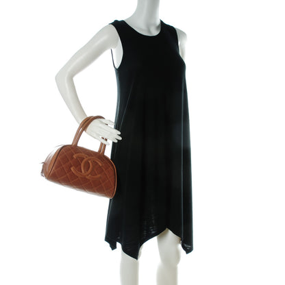 Chanel Calfskin Quilted Small Bowler Brown 2 of 7