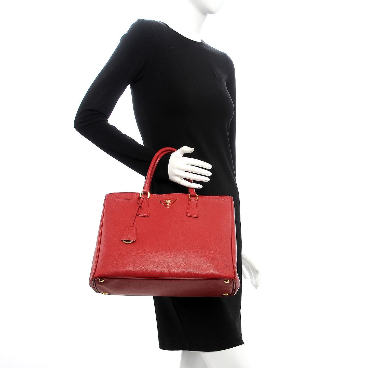 Saffiano Large Galleria Double Zip Tote Fuoco