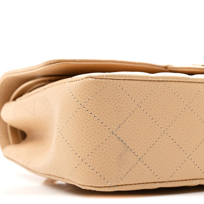 Chanel Caviar Quilted Medium Double Flap Beige 9 of 10