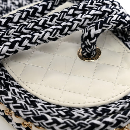 Chanel Lambskin Cord Chain CC Sandals 38 Navy Blue White 15 of 16