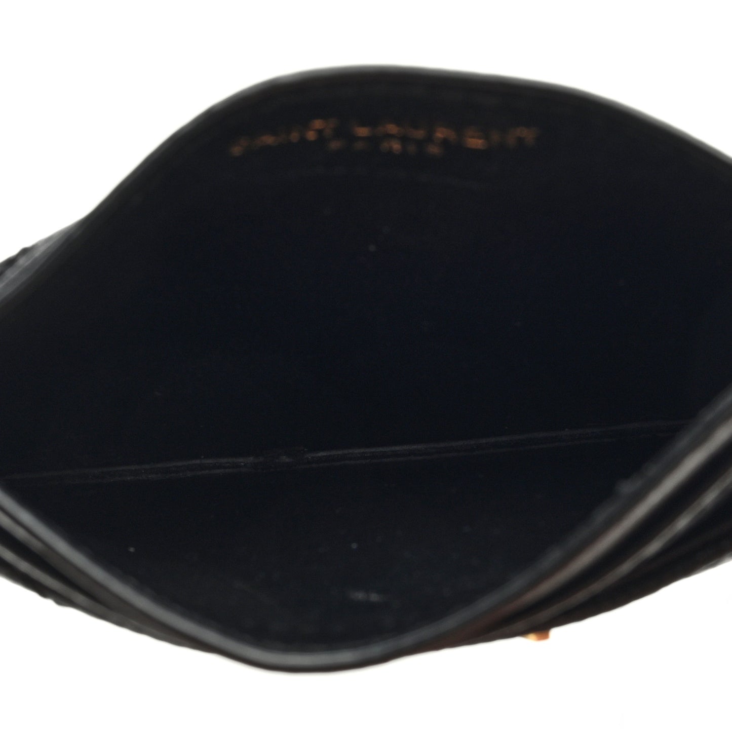 Grain De Poudre Matelasse Chevron Monogram Credit Card Case Black