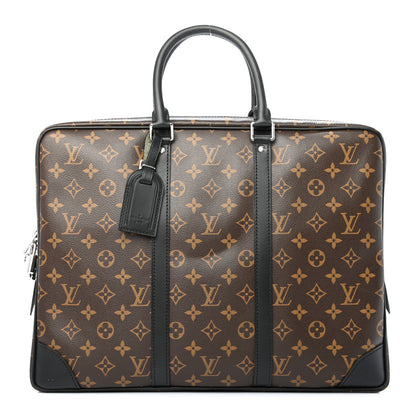 Louis Vuitton Monogram Macassar Porte Documents Voyage Soft Briefcase 1 of 9